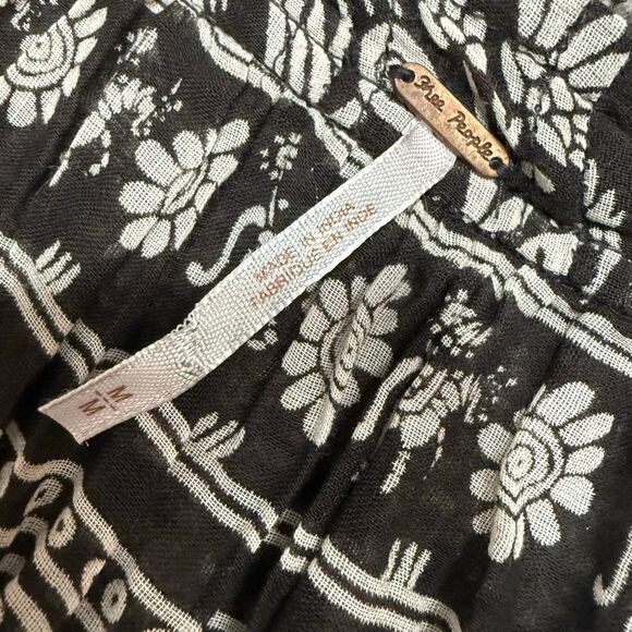 Free People Black Maxi Dress Brown Triangle Combo Boho Elephant Medium - Picture 4 of 4